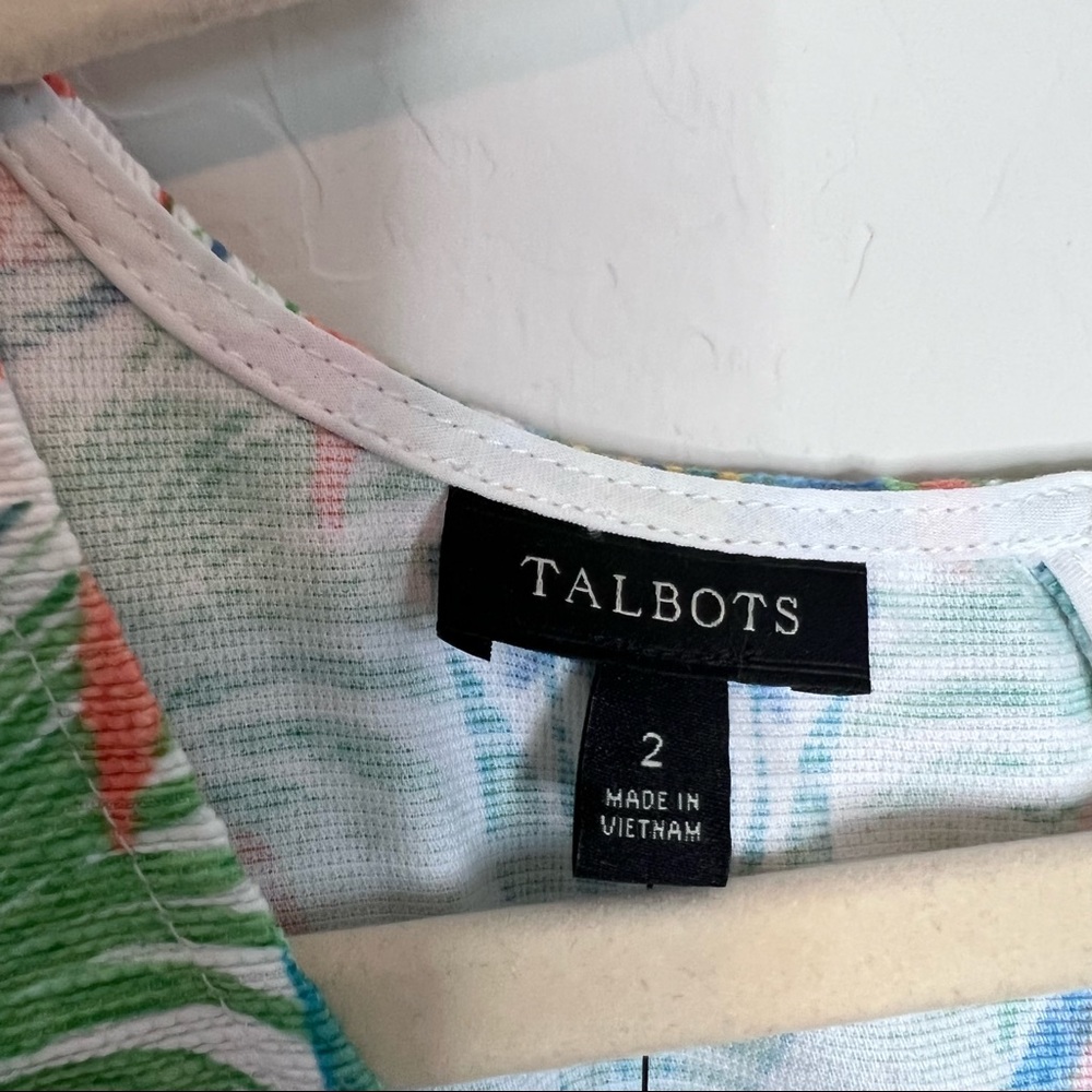 NWOT TALBOTS Tropical Print Shift Dress. Size 2 - Picture 6 of 9